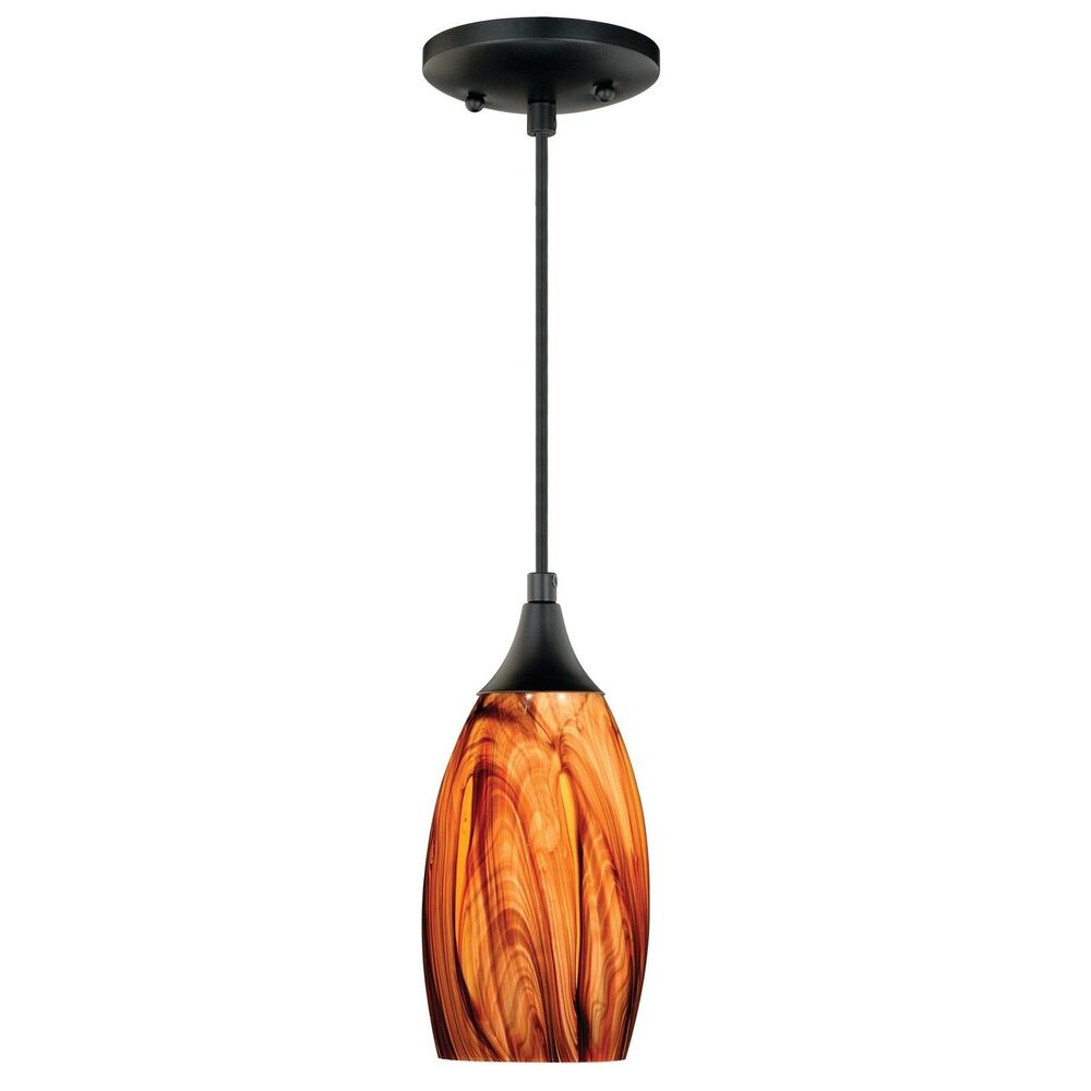 Lot of 2 Vaxcel Milano Mini Pendant Lights Smoky Fire Oil Rubbed Bronze NEW